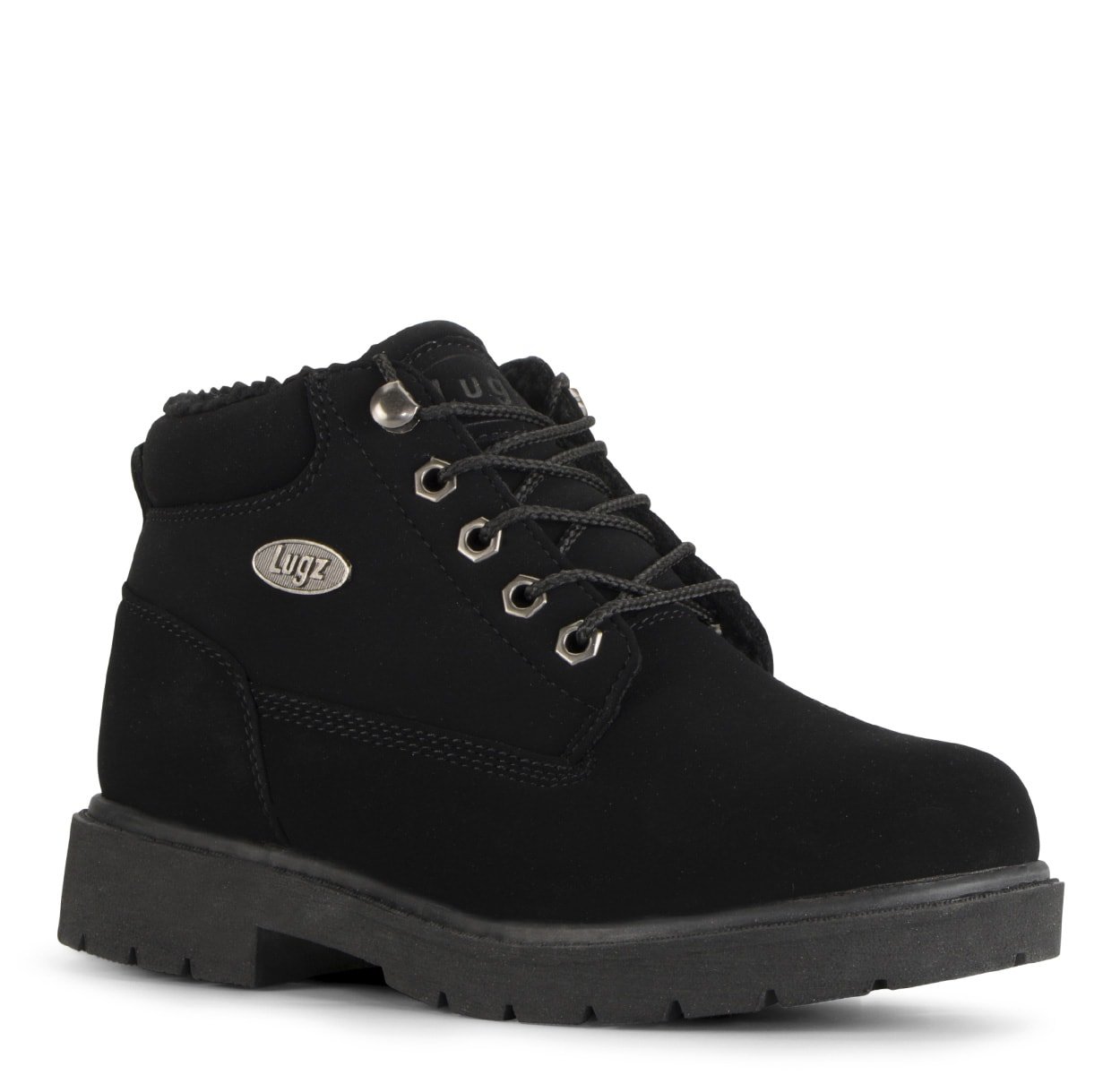 black suede lugz